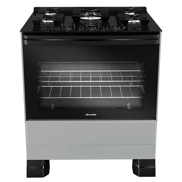 Fogão Mueller 5 Bocas Vidro Tripla Chama Acendimento Automático MFV5BF