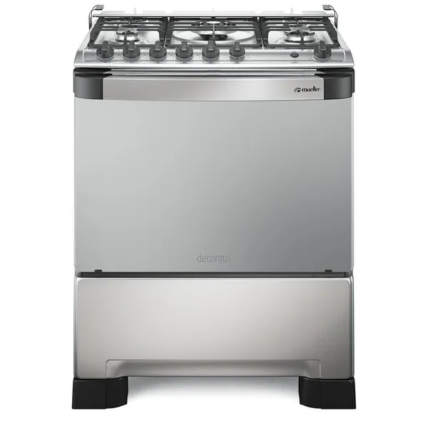 Fogão Mueller Decorato Gourmet 5 Bocas Inox com Timer e Tripla Chama