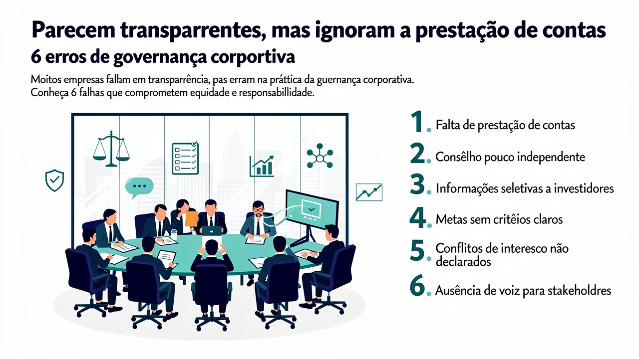 Parecem transparentes, mas ignoram a prestação de contas, 6 erros de governança corporativa