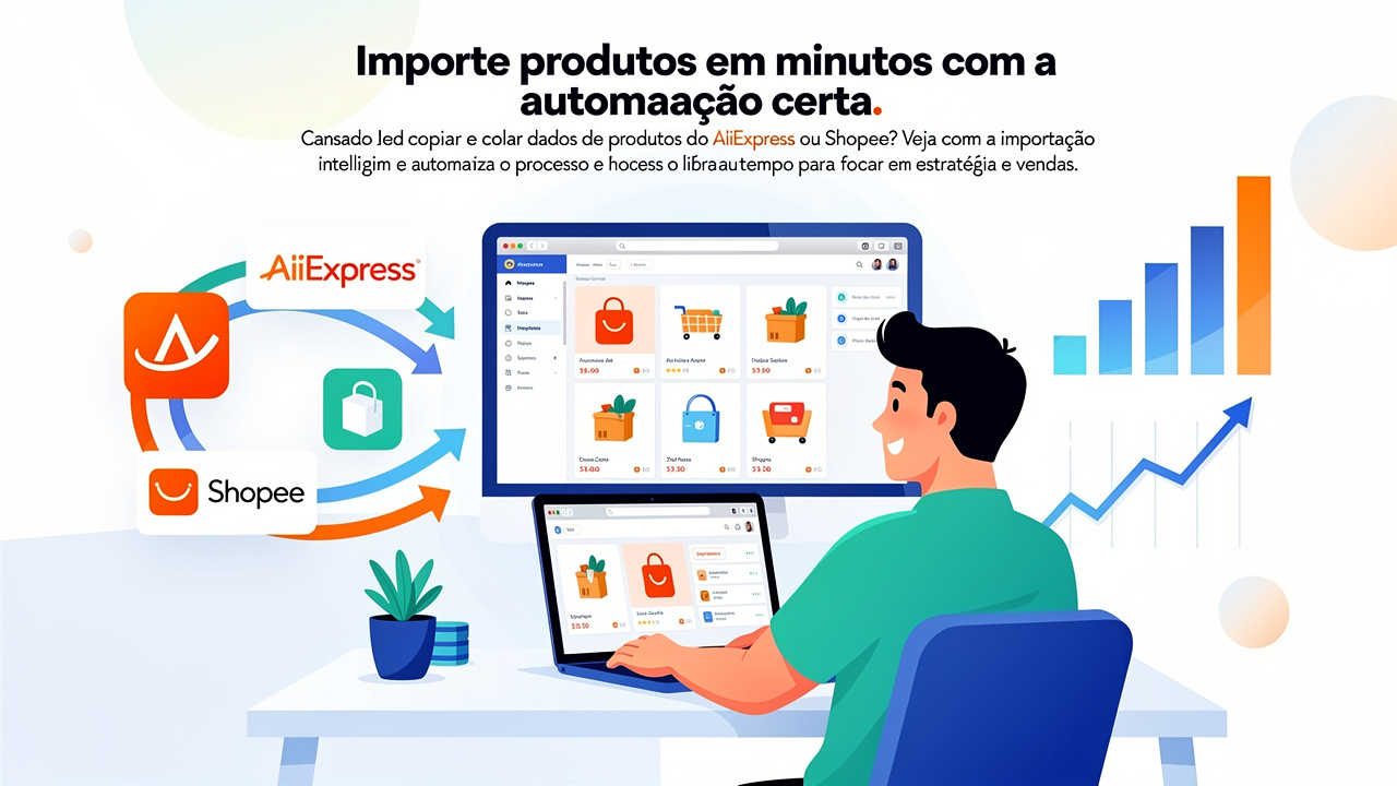 Importe produtos em minutos com a automação certa