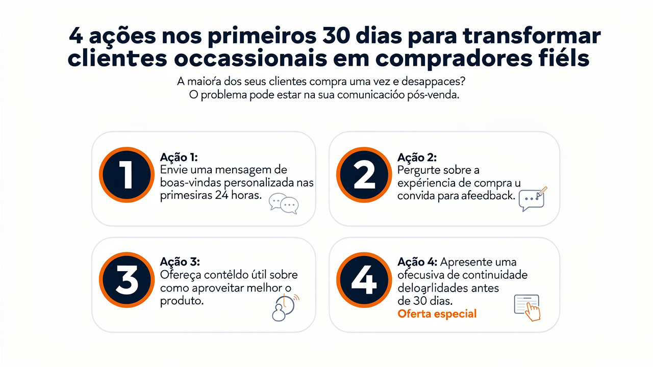 4 ações nos primeiros 30 dias para transformar clientes ocasionais em compradores fiéis
