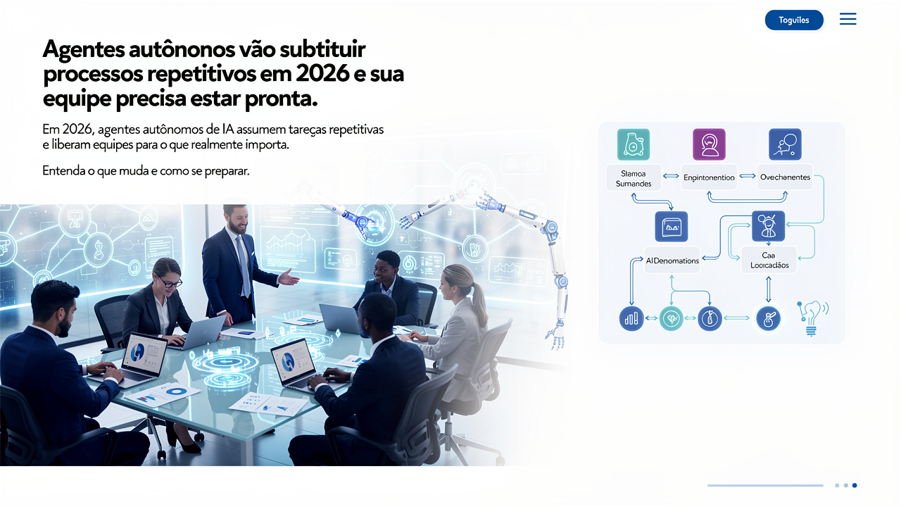 Agentes autônomos vão substituir processos repetitivos em 2026 e sua equipe precisa estar pronta
