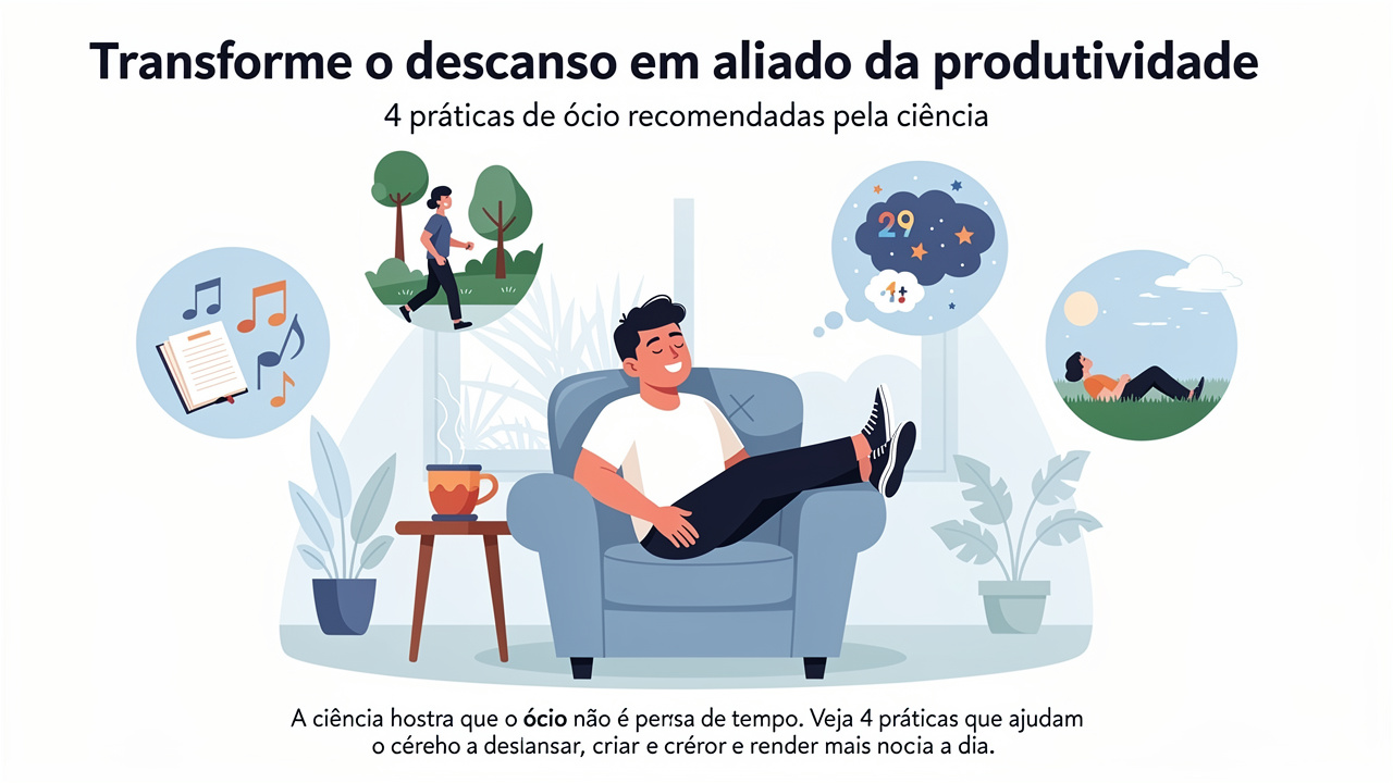 Transforme o descanso em aliado da produtividade com 4 práticas de ócio recomendadas pela ciência