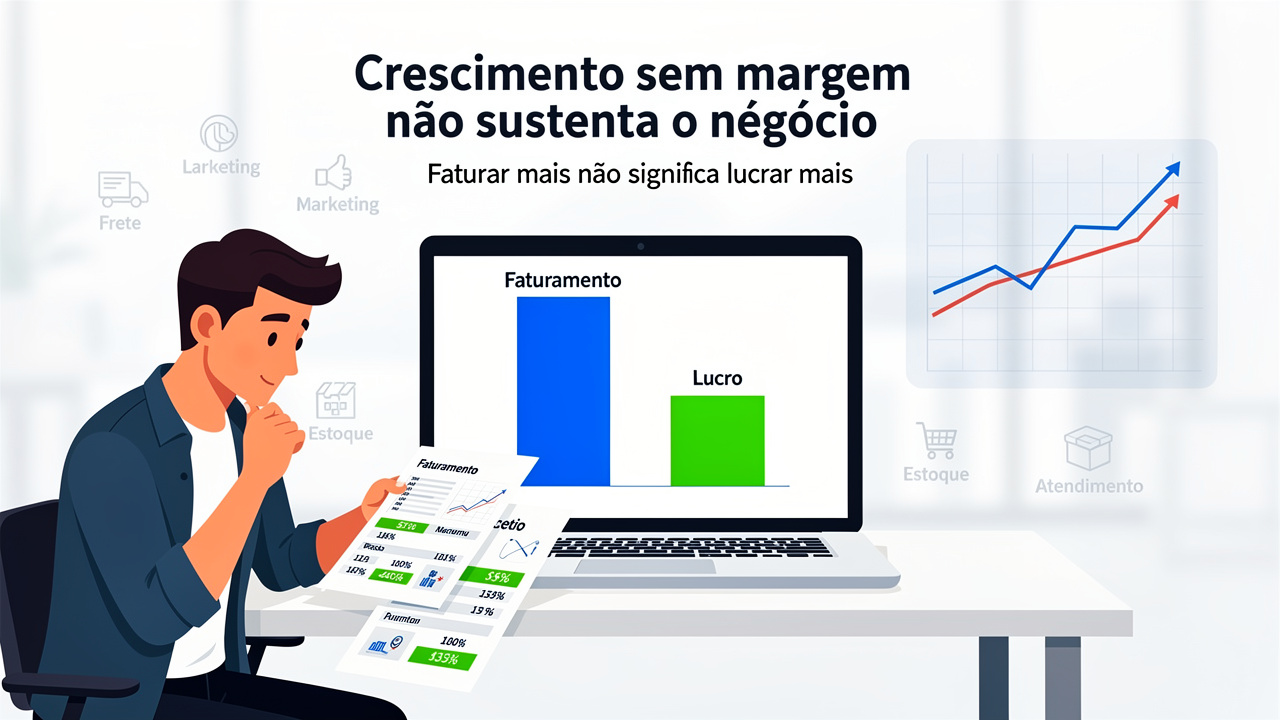 O que realmente impulsiona a lucratividade no e-commerce e por que crescimento sem margem não sustenta o negócio