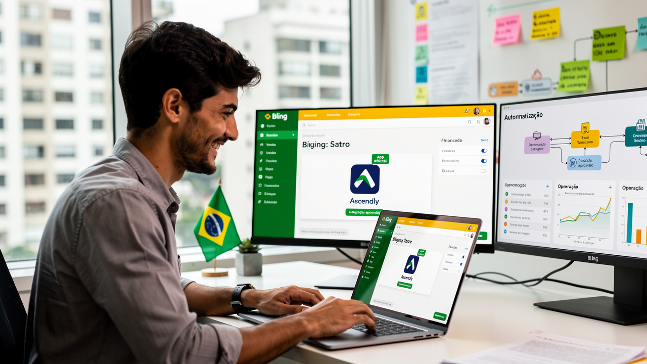 Ascendly agora é app oficial do Bling ERP, integração aprovada na loja do Bling para automatizar sua operação