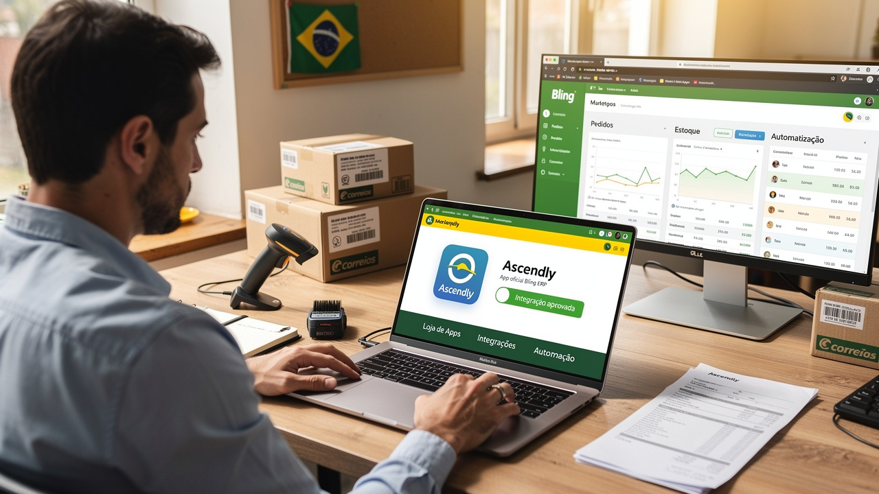 Ascendly agora é app oficial do Bling ERP, integração aprovada na loja do Bling para automatizar sua operação