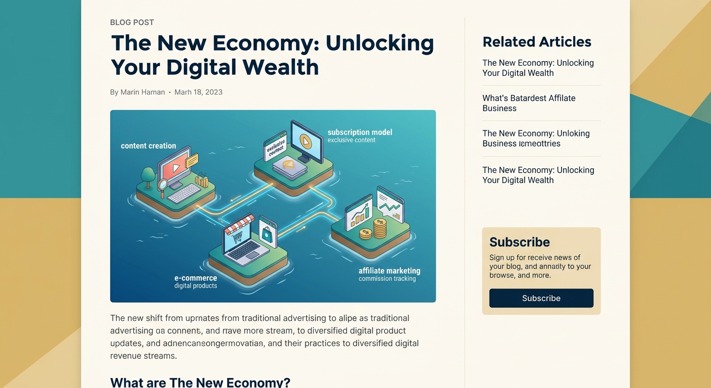 Postagem de blog atraente sobre estratégias de monetização digital com visual atraente