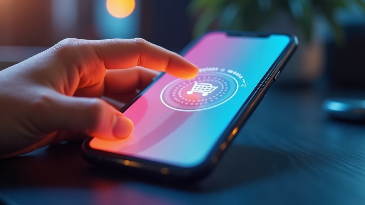 Pessoa navegando em uma loja virtual rápida e responsiva pelo celular com boa experiência de usuário.