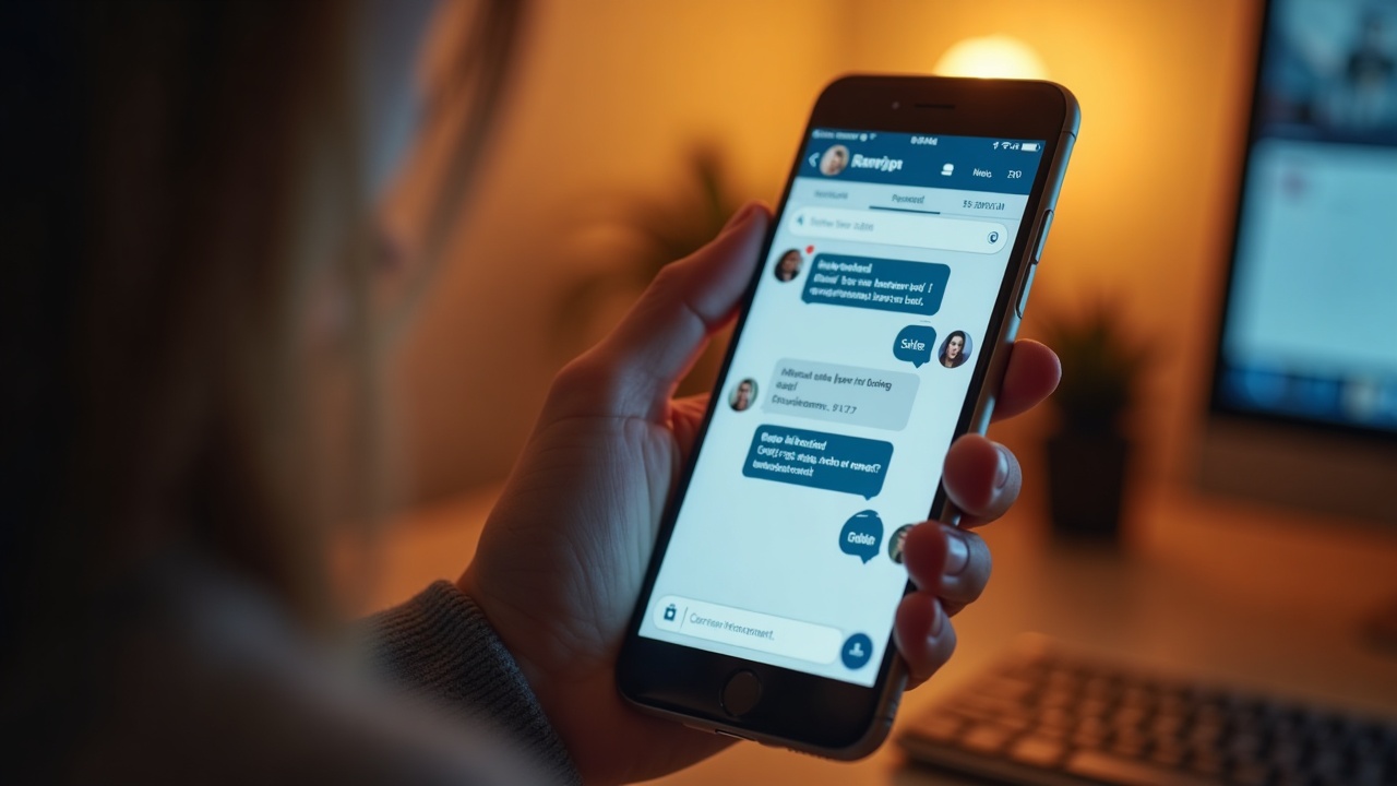 Interface de chatbot em smartphone mostrando atendimento automático ao cliente