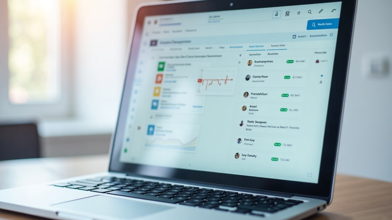 Tela de computador exibindo um painel de automação para nutrição de leads corporativos.