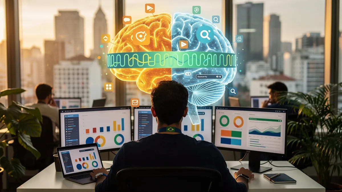 Como o cérebro Ascendly une Ads e SEO para previsibilidade de faturamento