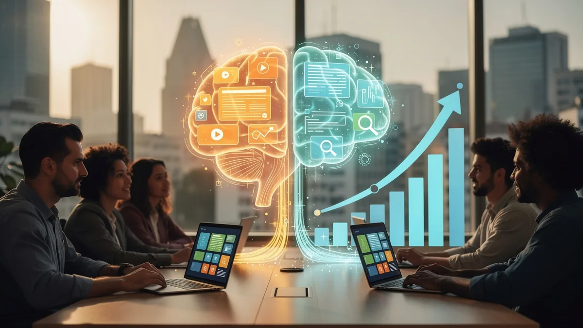 Como o cérebro Ascendly une Ads e SEO para previsibilidade de faturamento