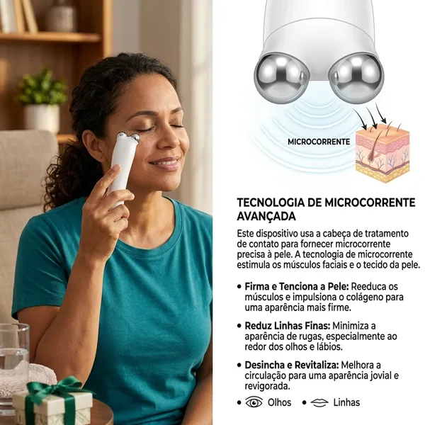 Massageador Facial Microcorrente | Lifting, Olhos e Lábios 4