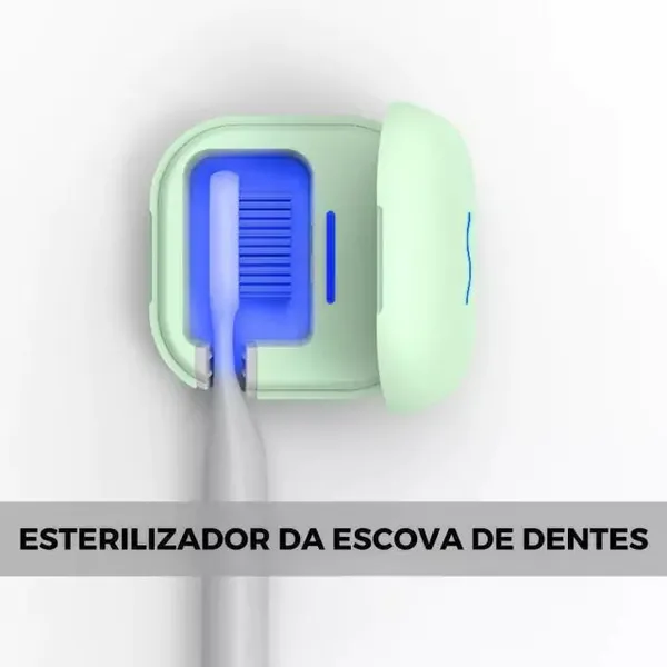 Porta escova esterilizador UV instalado no banheiro