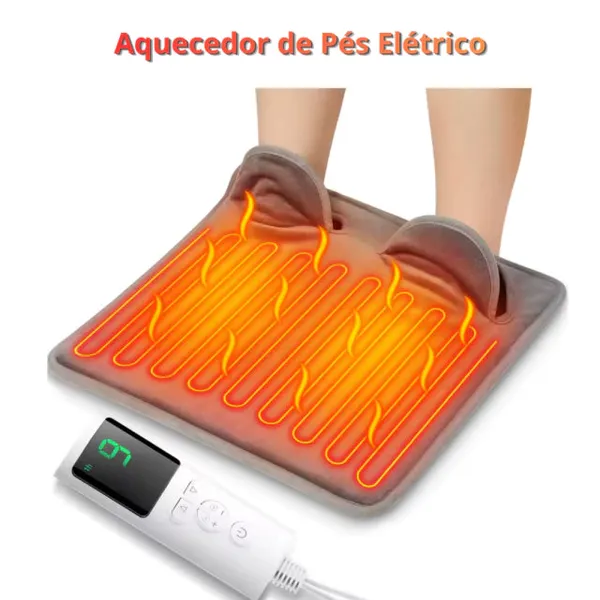 Aquecedor de Pés Elétrico em uso