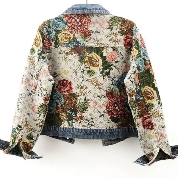 Fiora Denim Jacket floral detail close-up