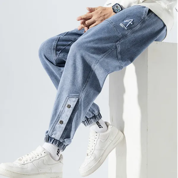 Asphalt Denim Joggers front view