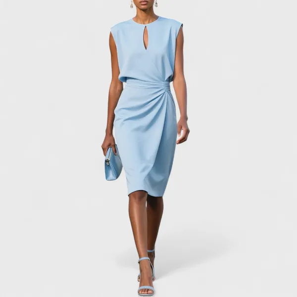 Mirev Fitted Midi Dress front view