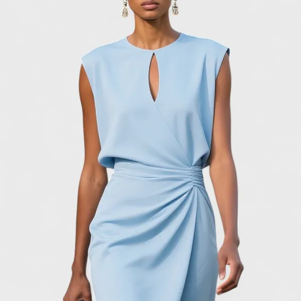 Mirev Fitted Midi Dress side silhouette