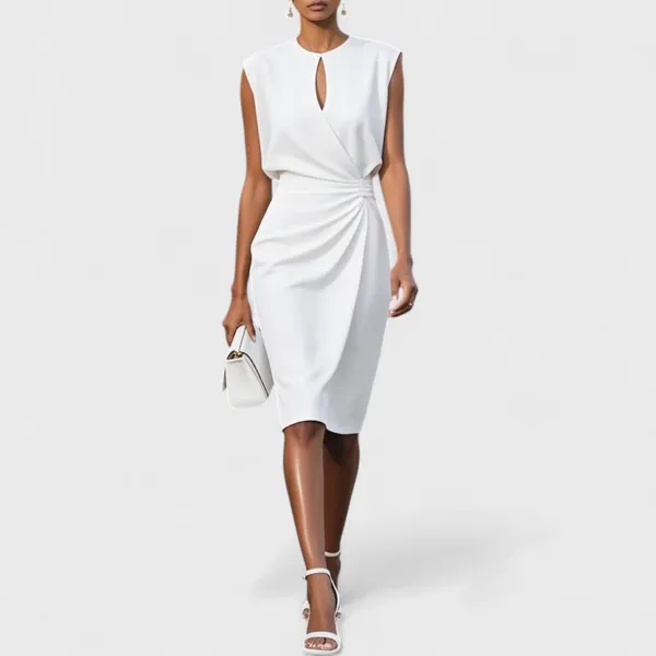 Mirev Fitted Midi Dress styled for evening