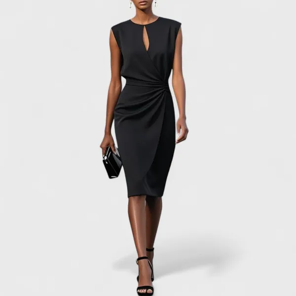 Mirev Fitted Midi Dress fabric detail