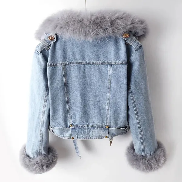 Ava Denim Jacket side profile showing relaxed fit