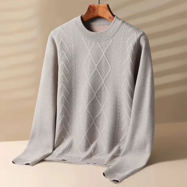 Marvin Diamond Knit Cotton Wool Crewneck Sweater front view