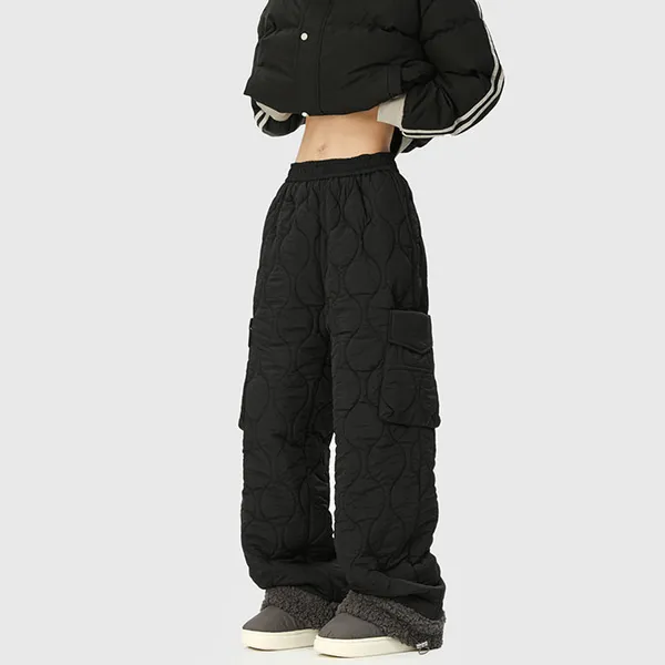 Felita Quilted Pants side detail and cargo pockets