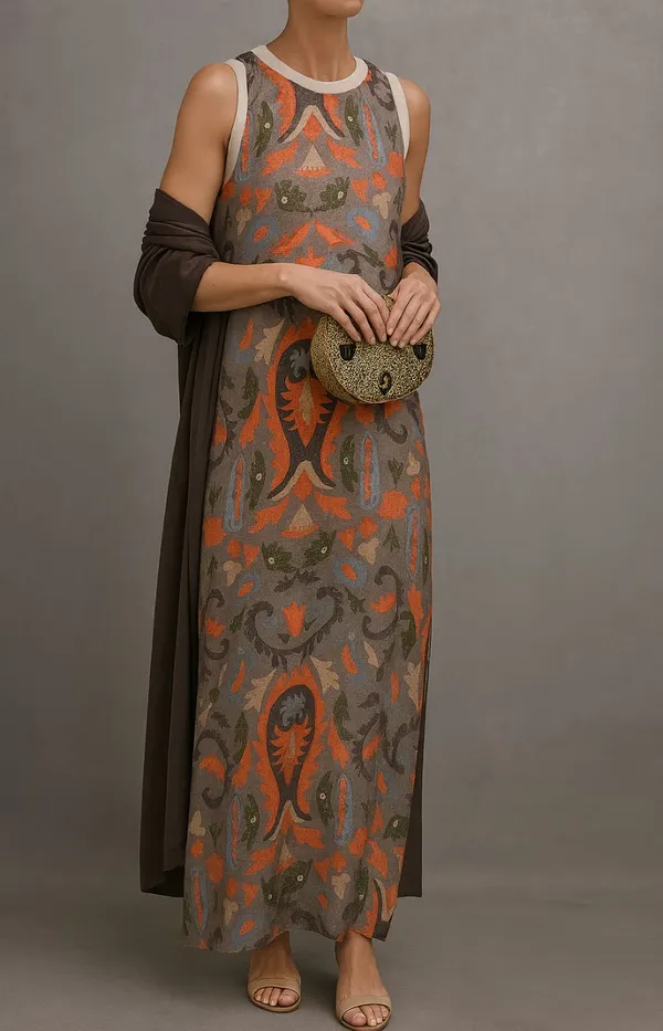 Ravenna Long Dress and Coat Set – full look