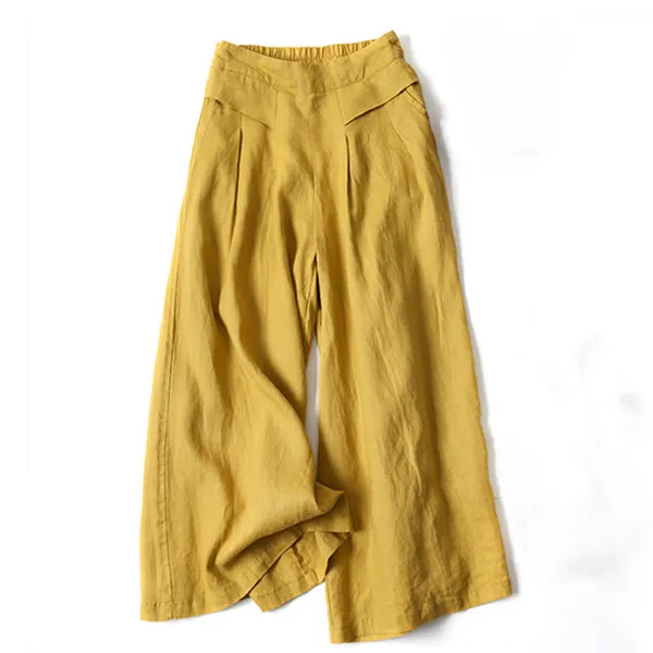 Calça Bellamy cintura alta perna larga detalhe frontal