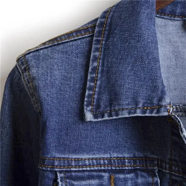 Evane Denim Jacket detail button closure collar