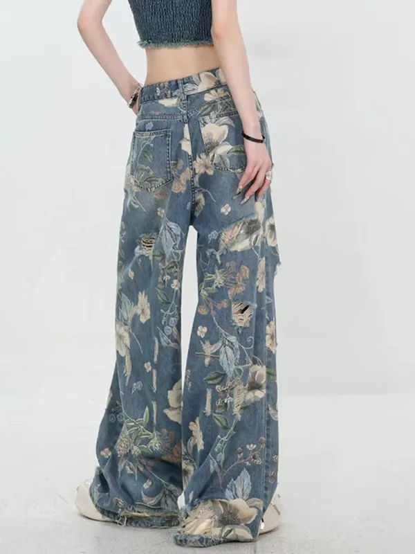 Fiona Floral Jeans – Detail Shot