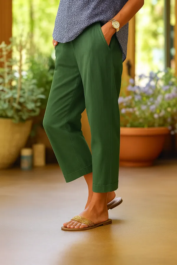 Solana trousers – fabric and pocket detail