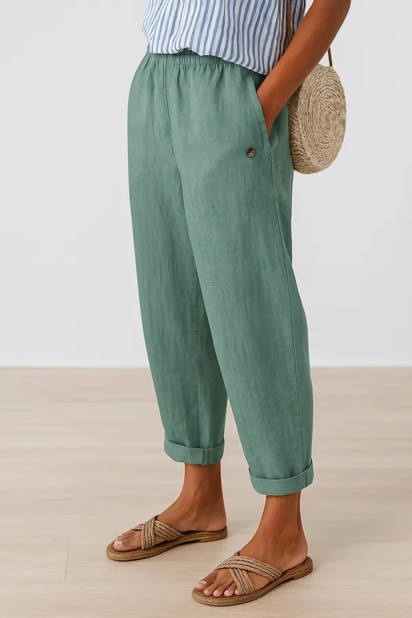 Halden Pants elastic waistband close-up