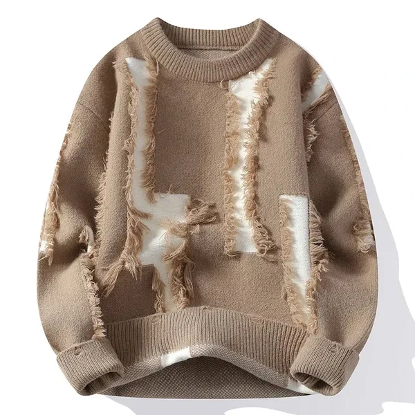Clarc Sweater – close-up of frayed slash detail and underlayer color