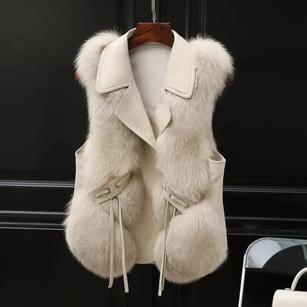 Lucia Faux Fur Vest front view