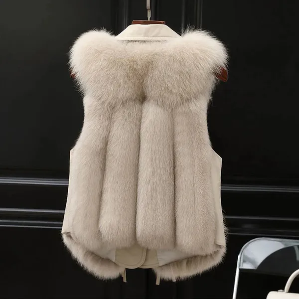 Lucia Faux Fur Vest detail view