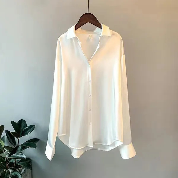 Mirela Satin Shirt fabric detail