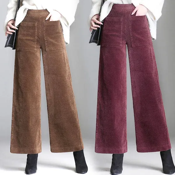 Rachael High-Waisted Corduroy Flare Pants front view