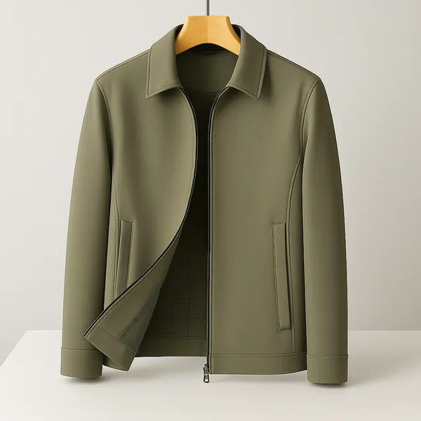 Larwin Jacket collar and zip detail