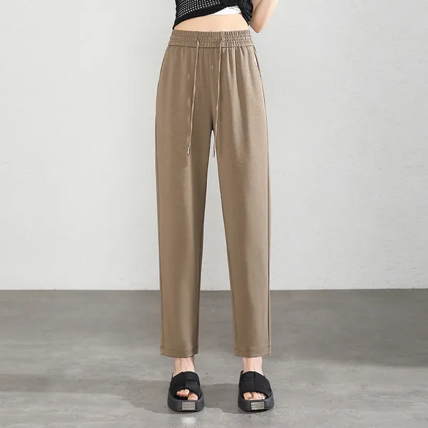 Clyra Pants front view high-rise cigarette trousers