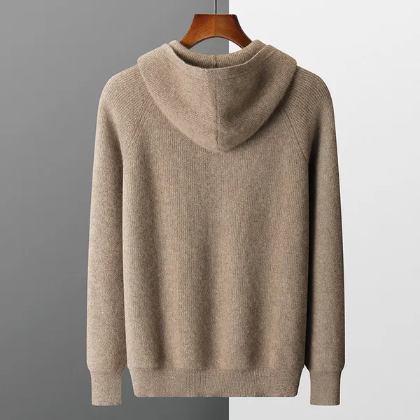 Osten Sweater detail – ribbed cuffs and hooded neckline