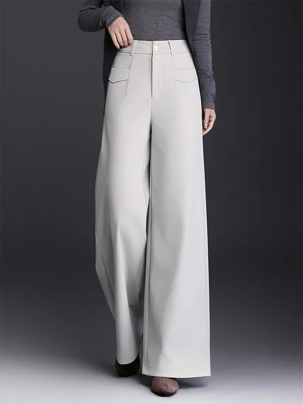 Neor Wide-Leg Trousers – fabric detail