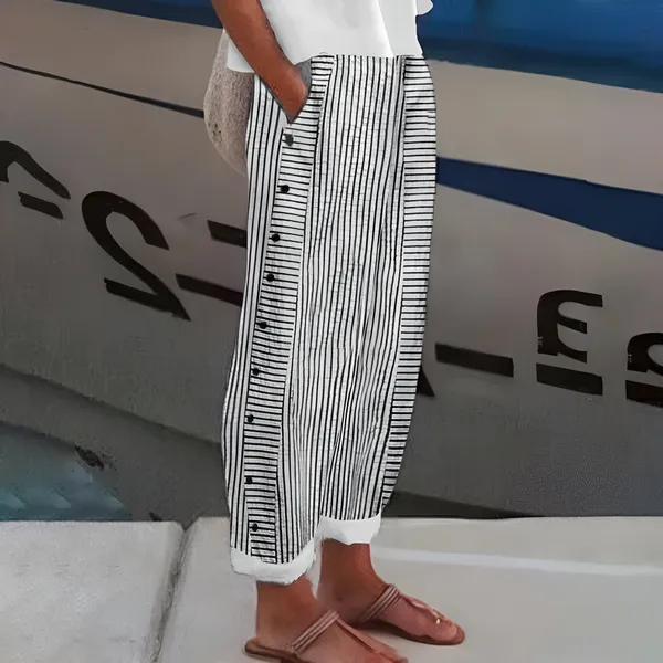 Harlow Straight-Leg Pants side pocket detail