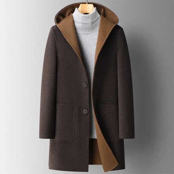 Wool Hooded Overcoat front view