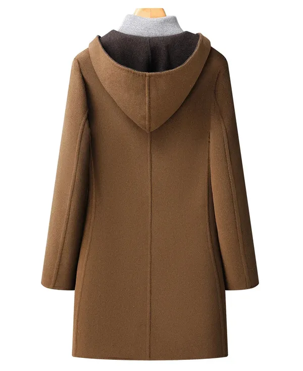 Wool Hooded Overcoat close-up texture