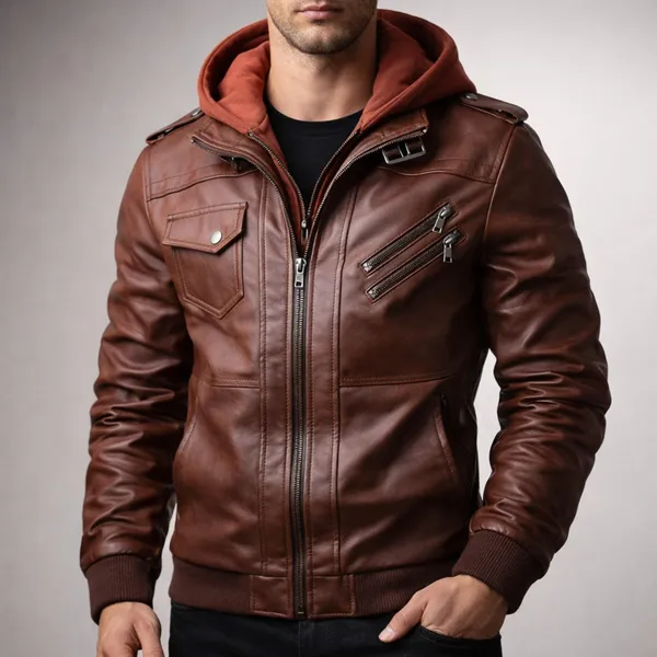 Zoren Leather Jacket front view