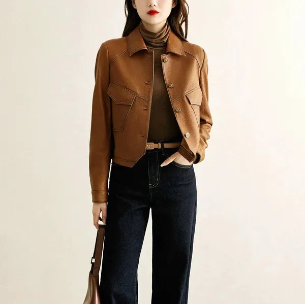 Romana faux leather jacket styled look