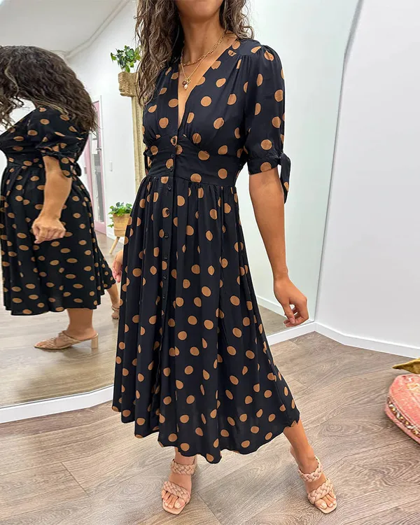 Vivienne Polka Dot Dress styled look