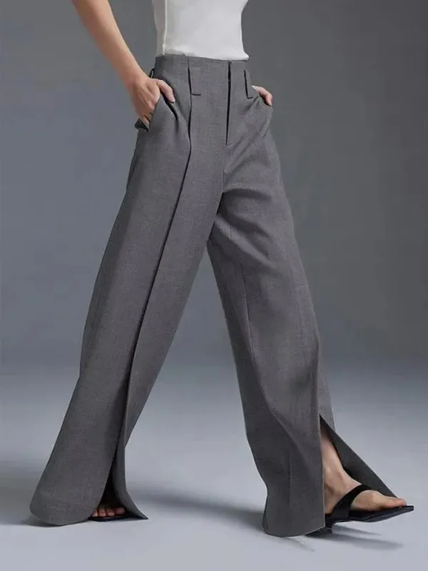 Aria Wide Leg Pants waist and pleat detail